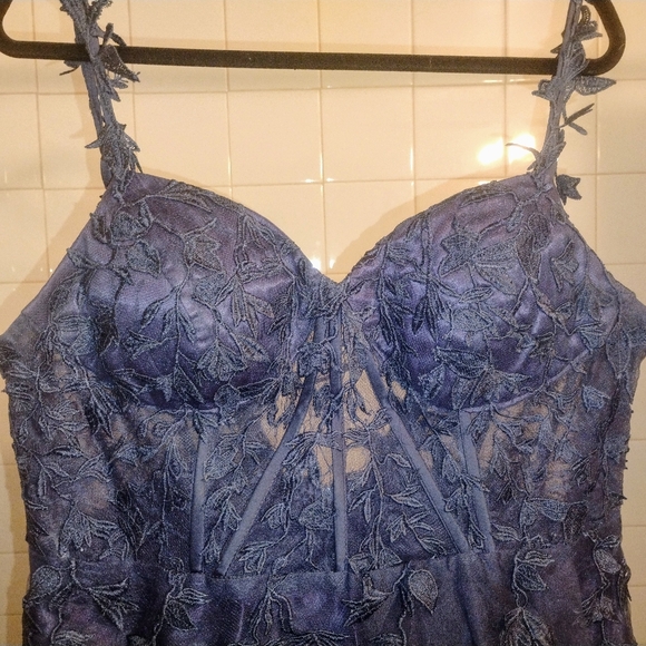 Stormy Blue Prom Dress Plus Size, 18W - Picture 6 of 10